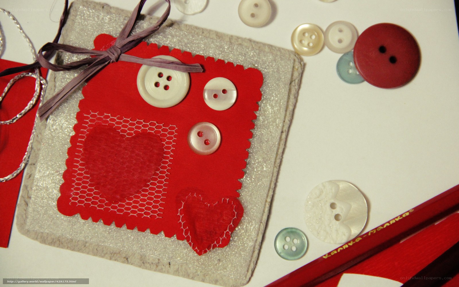 Handmade red heart craft