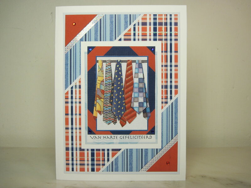 Handmade tie-themed greeting card