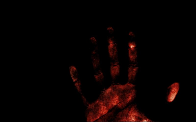 Handprint in Red Light