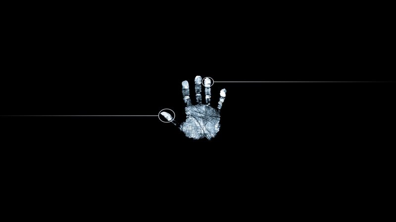 Handprint on Black Background — Minimalist