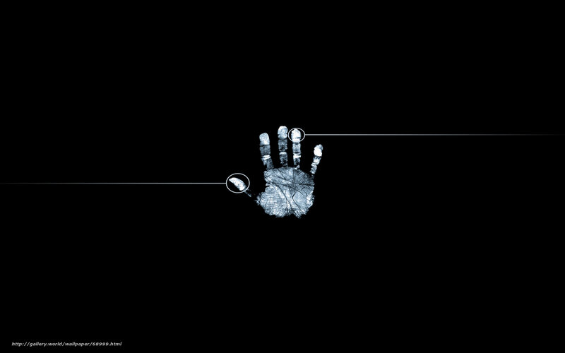 handprint on black background