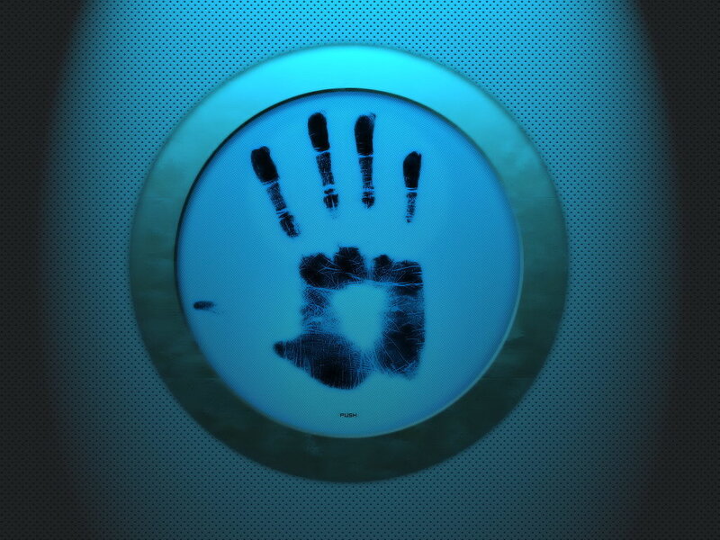 Handprint on Button