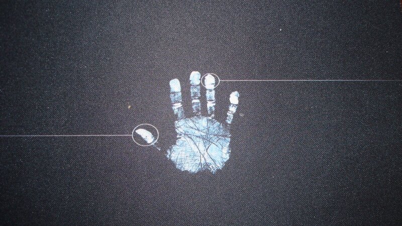 Handprint on Dark Surface — Black
