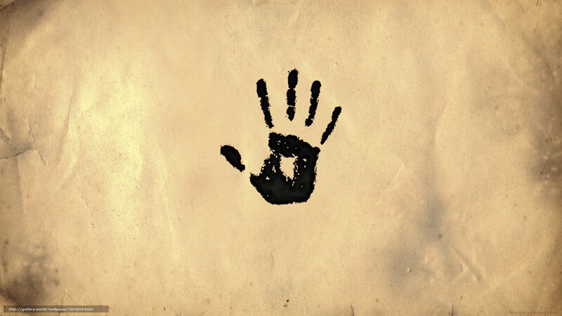 handprint on old paper
