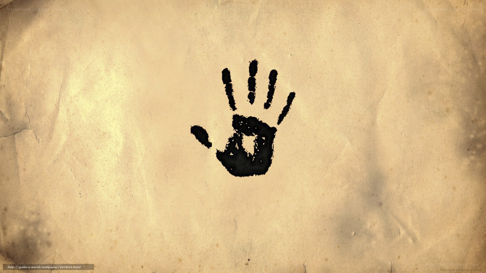 handprint on old paper