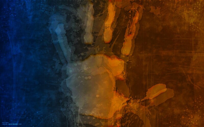 handprint on textured background