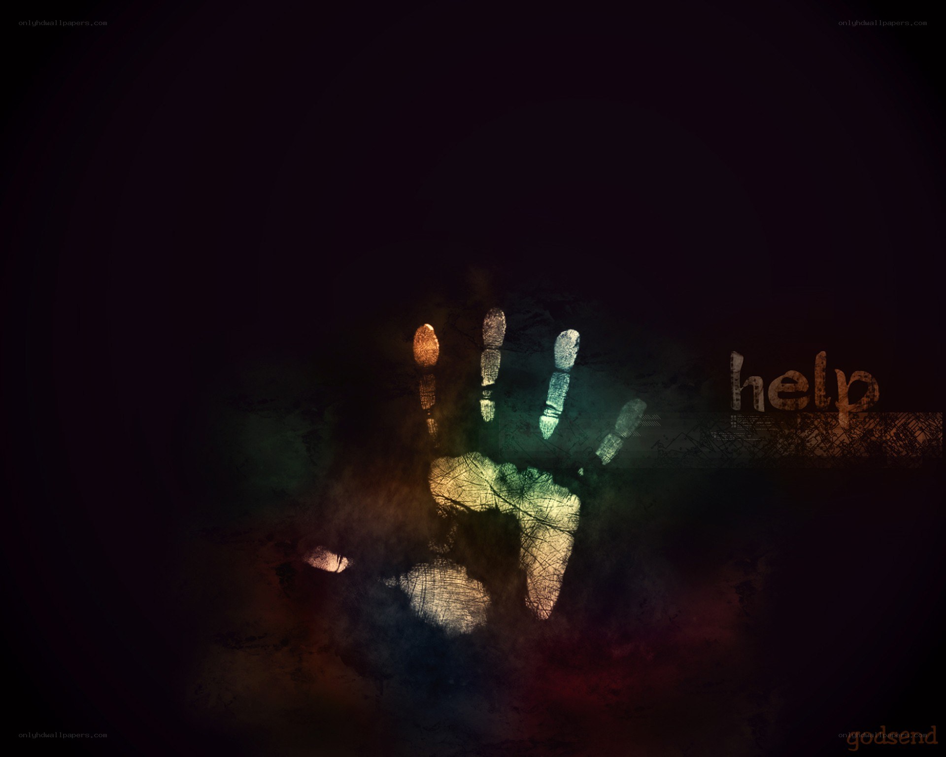 handprint with help text