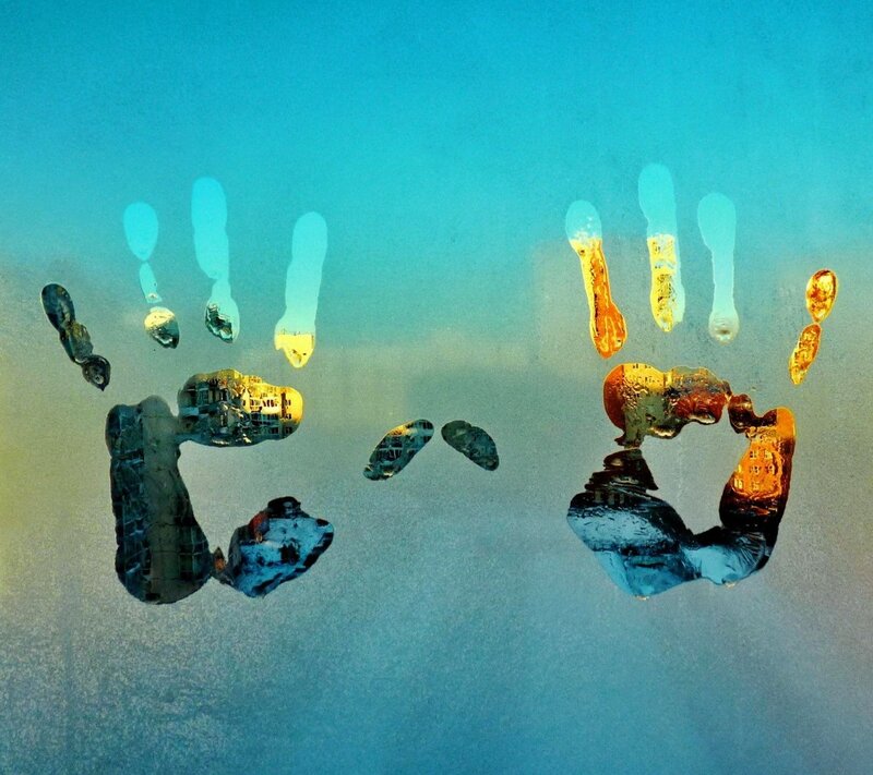 Handprints on Glass