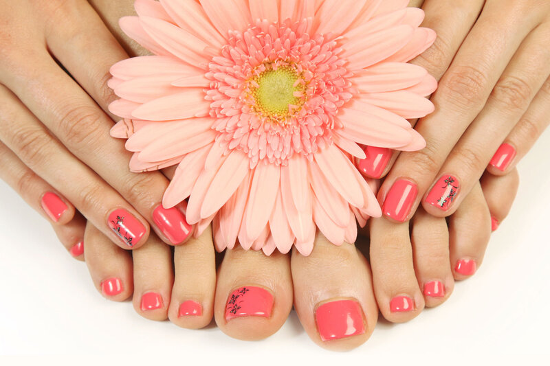 Hands and Feet with Nail Art