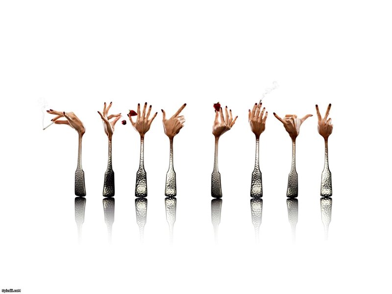 hands as cutlery