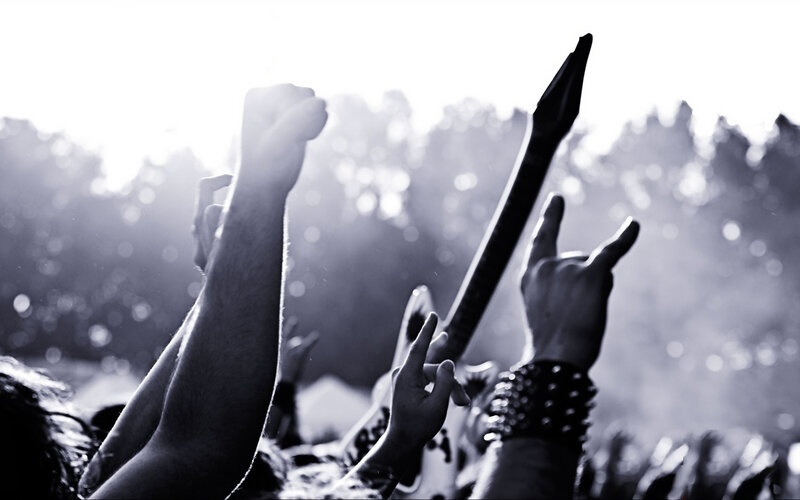 Hands at a music concert