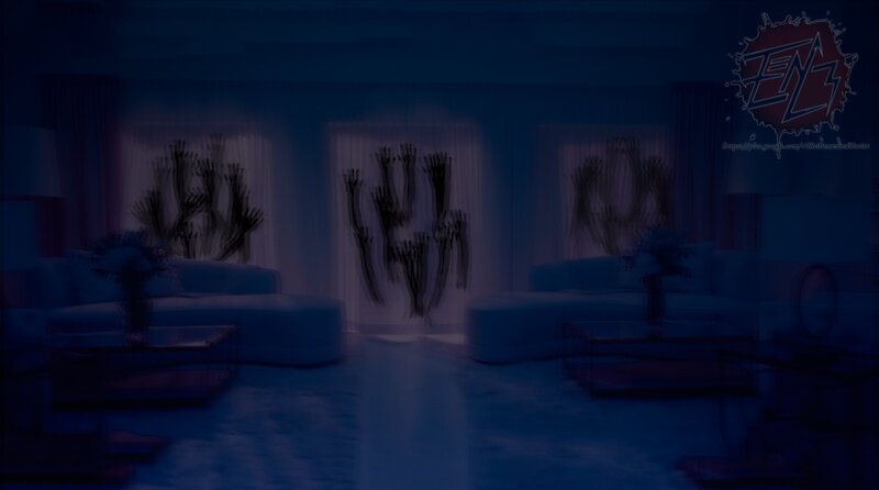 Hands Behind Curtains