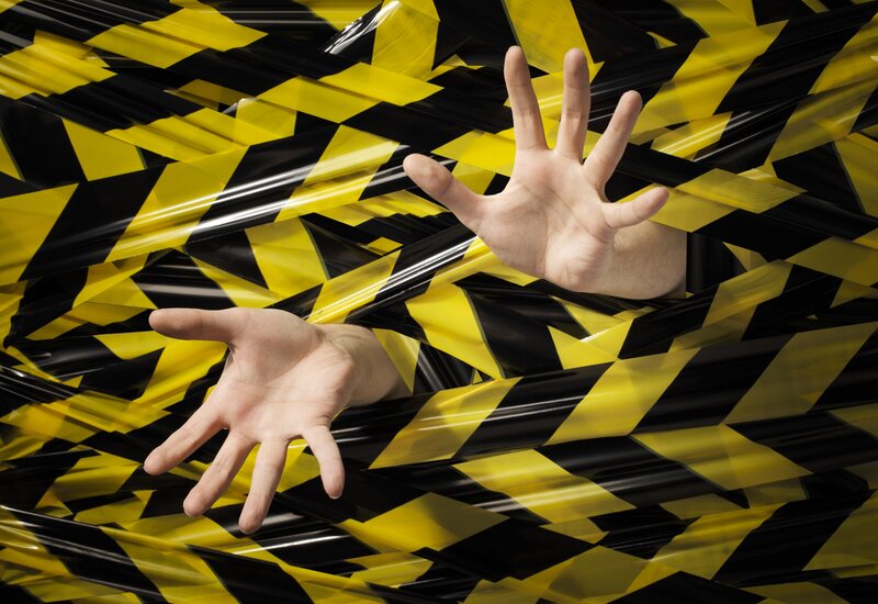 Hands Behind Tape