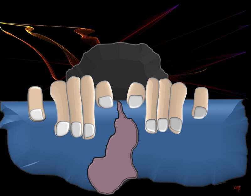 Hands Breaking Through Surface