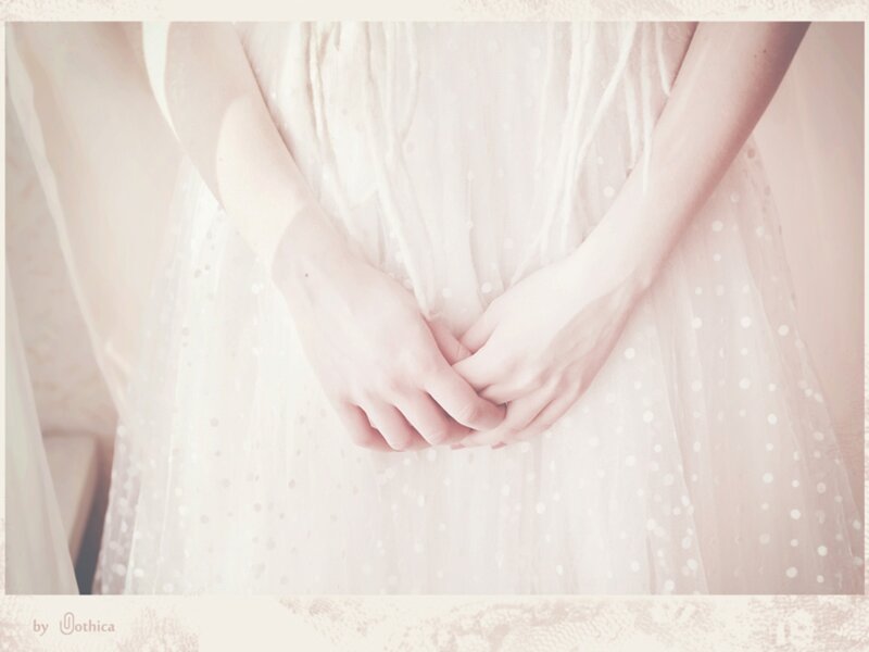 Hands Clasped on Dress