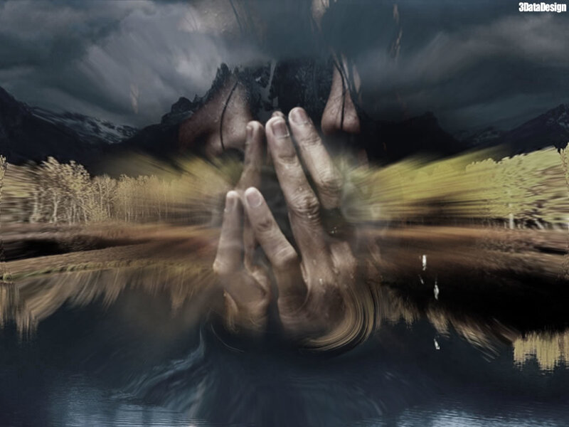 Hands Covering Face — Gray