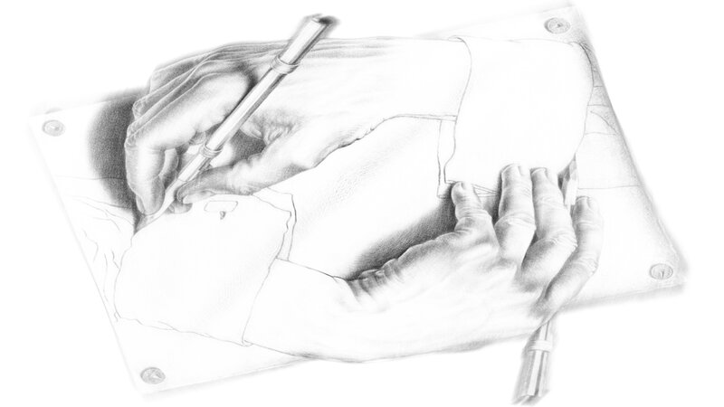 hands drawing a hand