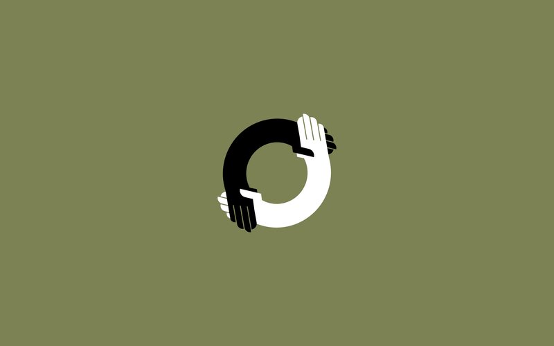 Hands Forming a Circle — Olive Green