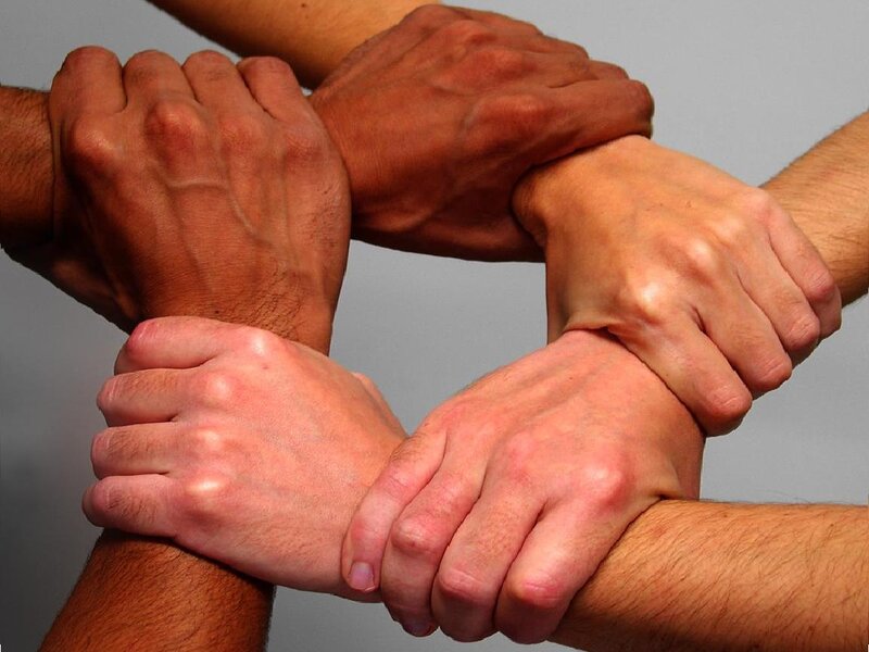 Hands Forming a Circle — White