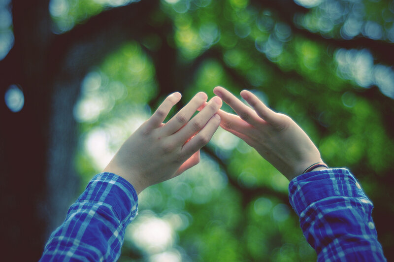 Hands Forming a Heart Shape — Blue