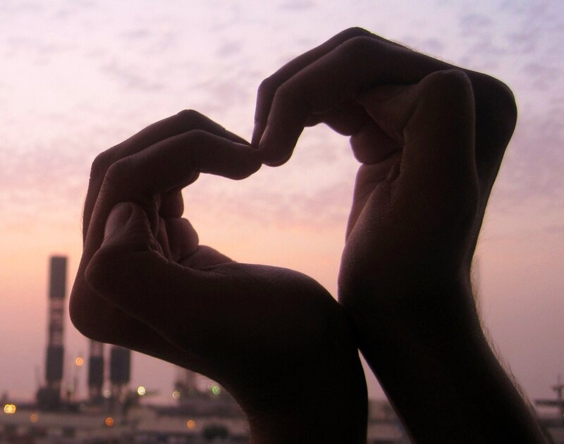 Hands forming heart shape