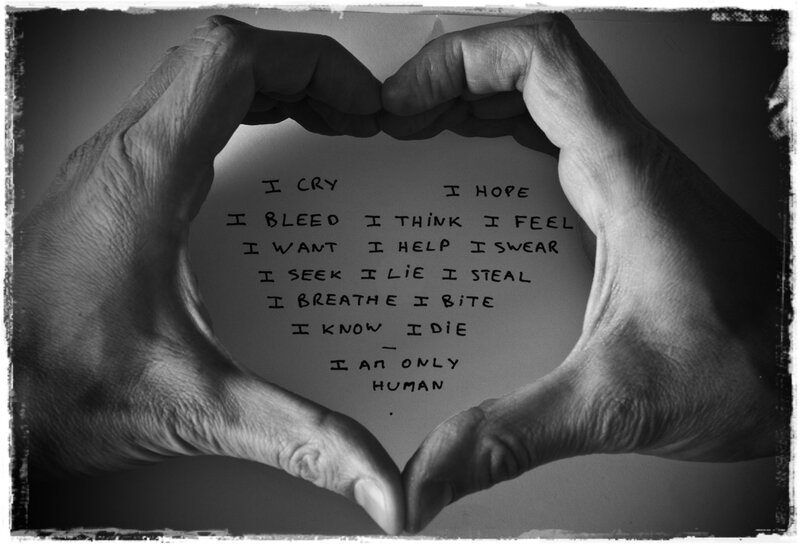 Hands Forming Heart Shape — Black, Somber
