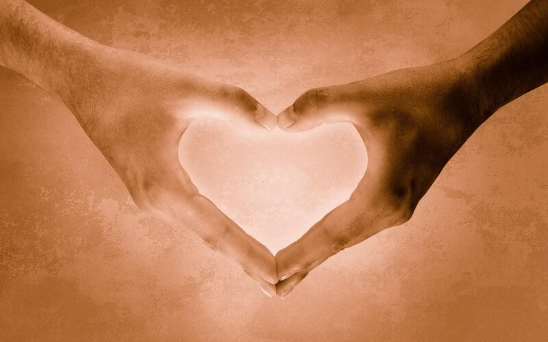 Hands Forming Heart Shape — Brown, Calm, Photograph