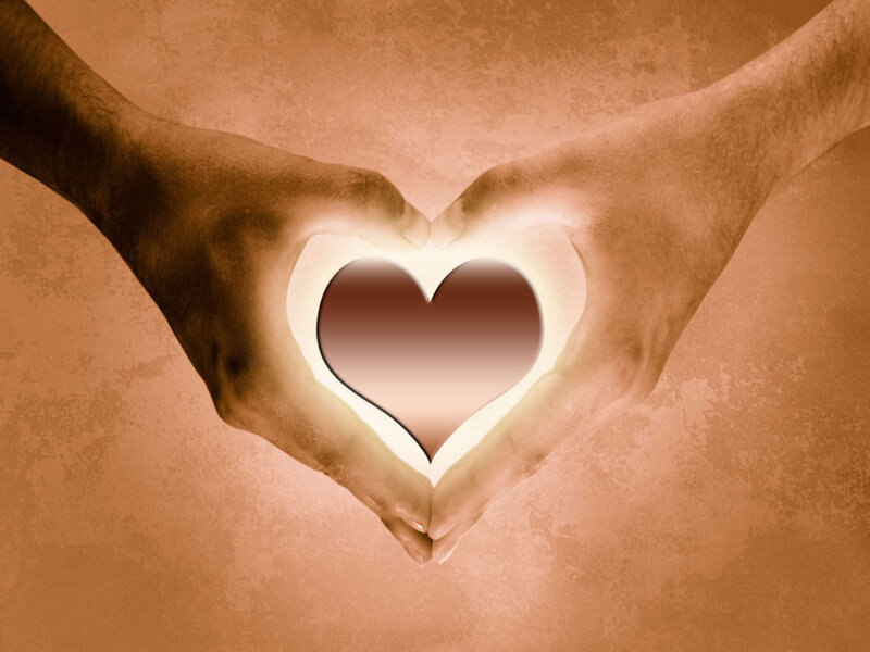 Hands Forming Heart Shape — Brown, Serene, Photograph