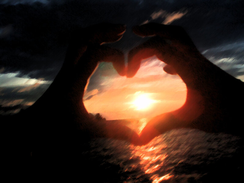 Hands Forming Heart Shape — Orange