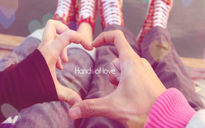 Hands Forming Heart Shape — Pink, Romantic, Photograph