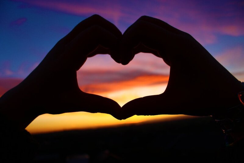 Hands Forming Heart Shape — Purple