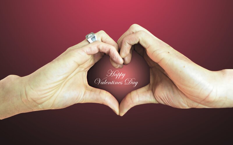 Hands Forming Heart Shape — Red, Romantic