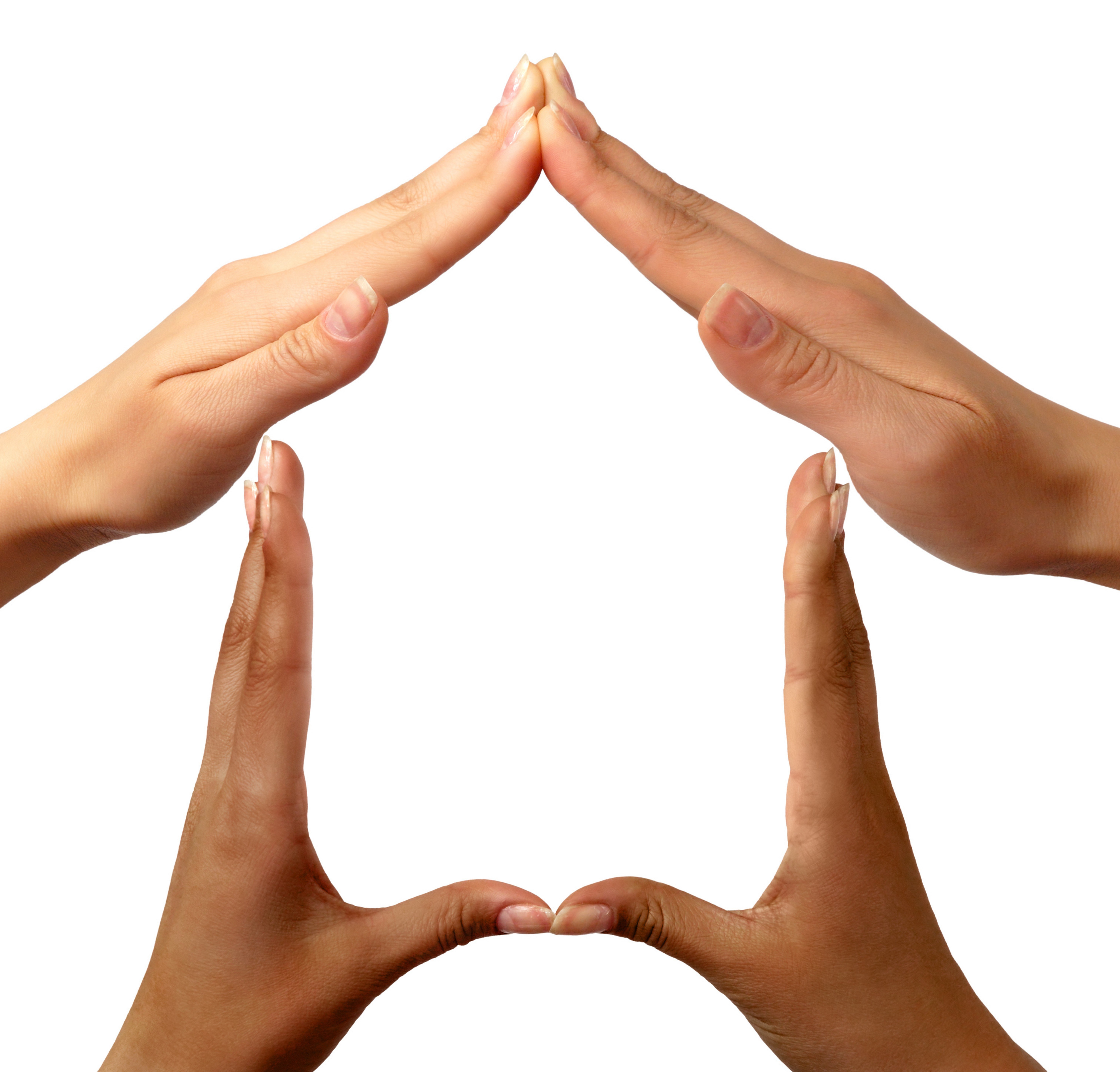 hands forming house shape