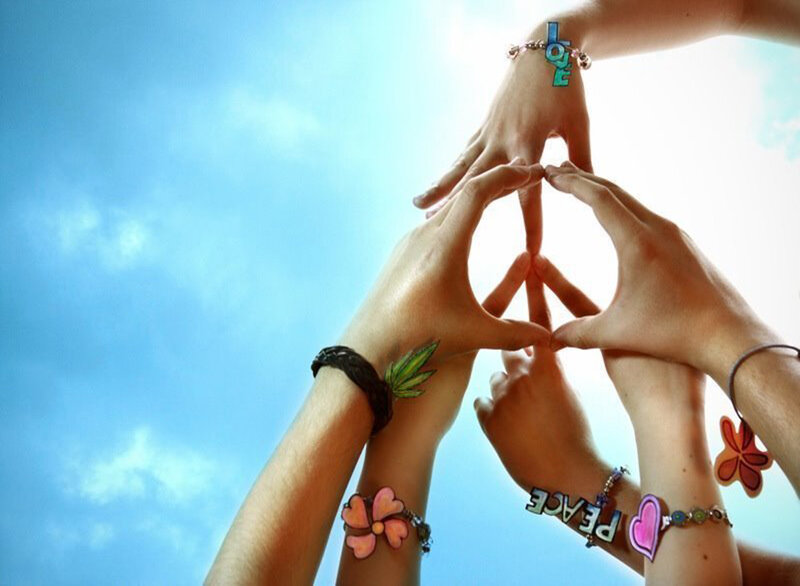Hands Forming Peace Sign