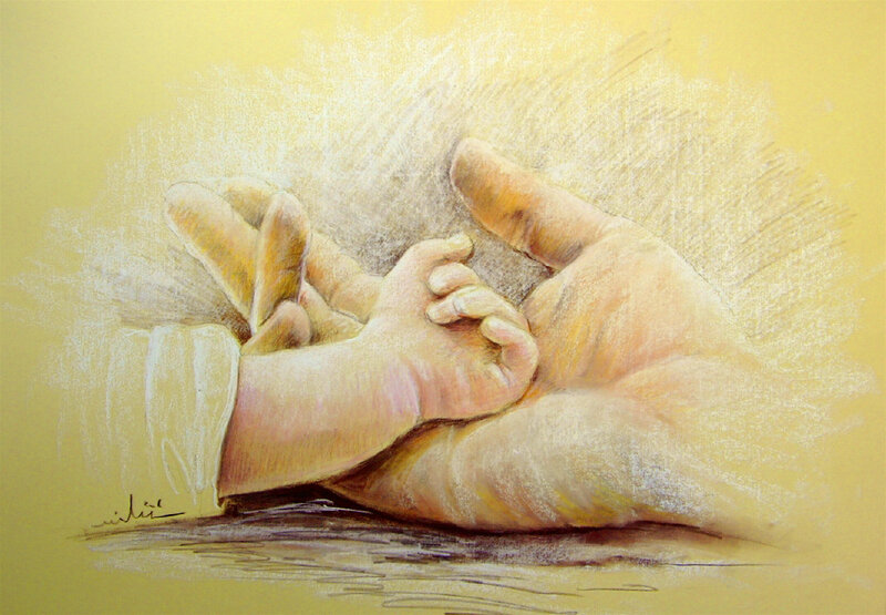 hands holding a baby's foot