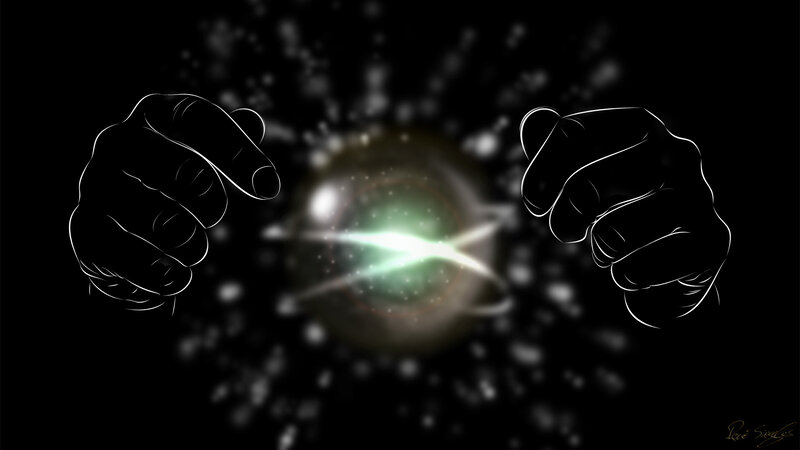 Hands holding a glowing orb