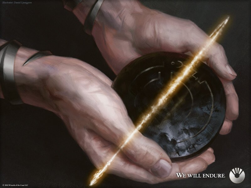 Hands Holding a Glowing Orb — Black