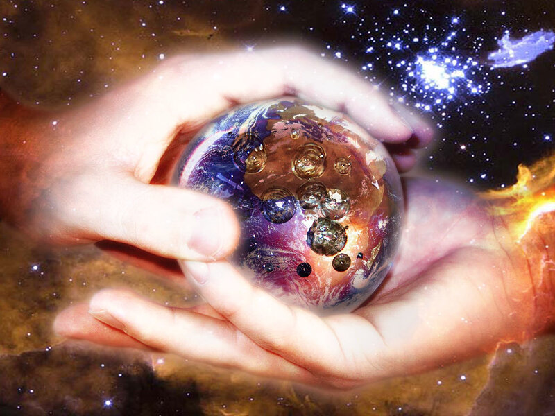 hands holding a planet