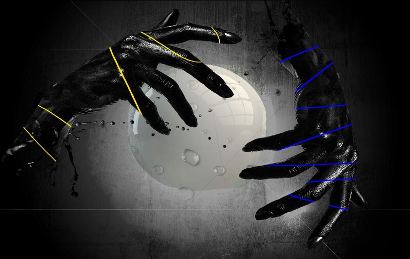 hands holding a sphere