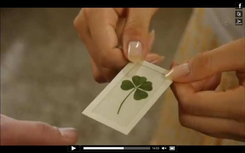 Hands Holding Clover Card