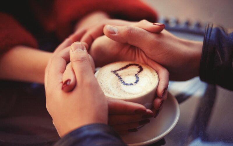 Hands Holding Coffee Cup — Brown, Intimate, Photograph