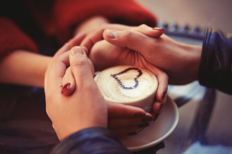 Hands Holding Coffee Cup — Brown, Intimate