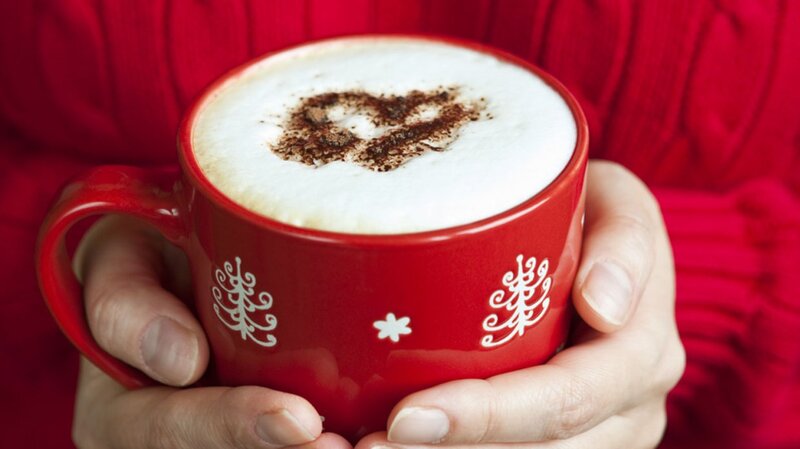 Hands Holding Coffee Cup — Red