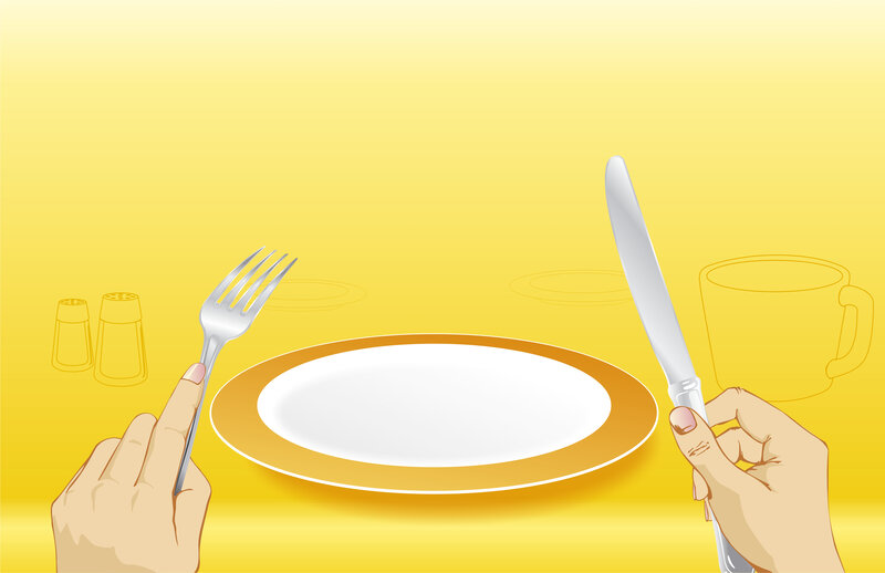 Hands Holding Cutlery