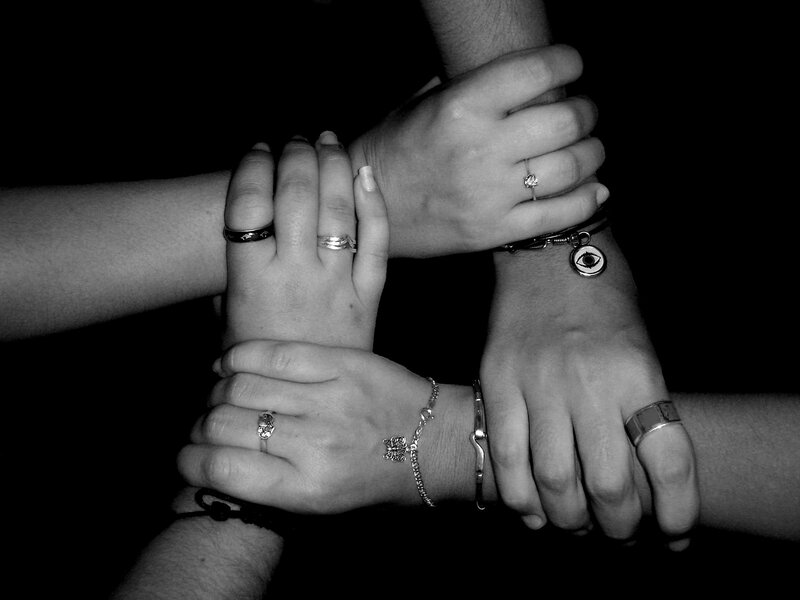 Hands Holding Each Other — Black, Intimate