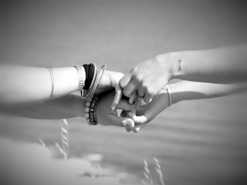 Hands Holding Each Other — Black