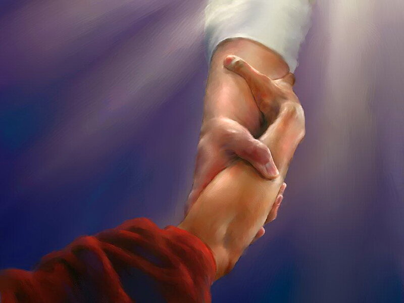 Hands Holding Each Other — Purple, Dramatic