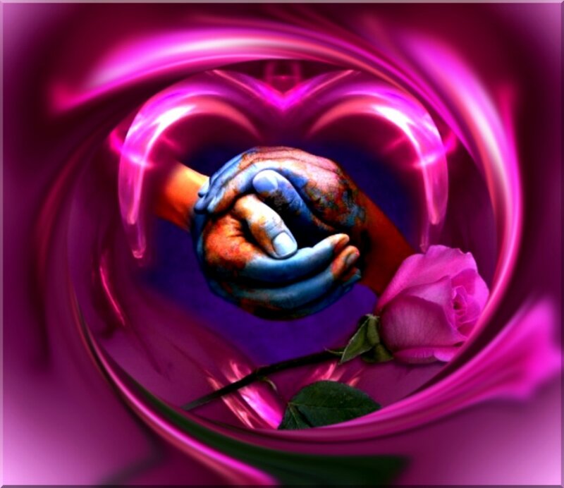 Hands Holding Each Other — Purple