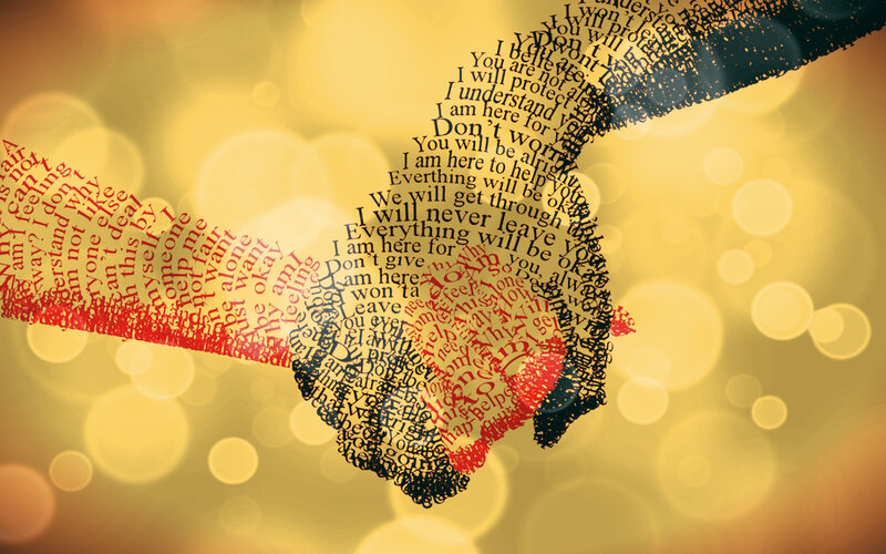 Hands Holding Each Other — Yellow