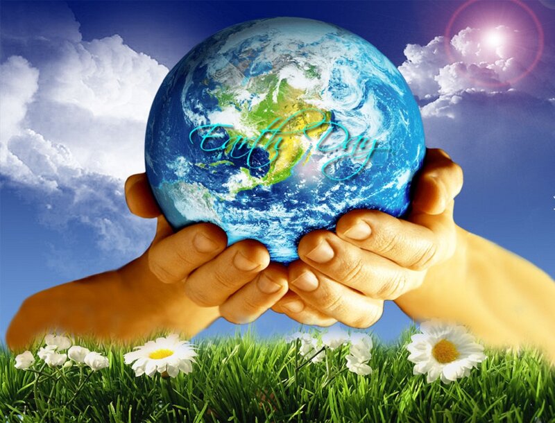 Hands Holding Earth — Blue, Peaceful